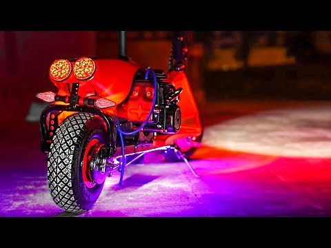 🏍 Первый Тест Драйв Самодельного Мопеда на Крыше   Тест фары 💡