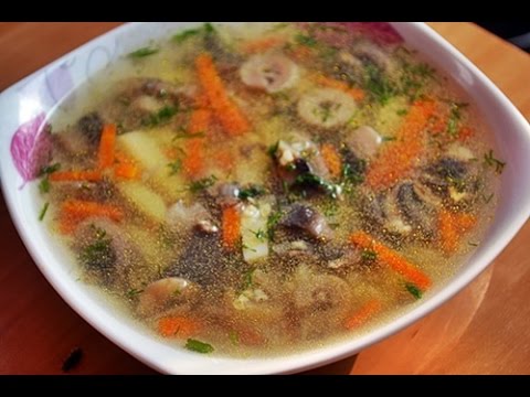 Вкусный суп с шампиньонами и пшеном