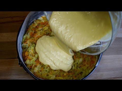 Вместо ПИРОЖКОВ с капустой. ЛЕНИВЫЙ пирог с луком и морковью, рецепт теста на сметане.