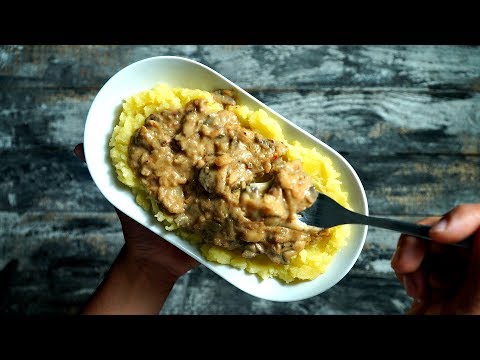 Грибной сливочный Строганов с картофельным пюре