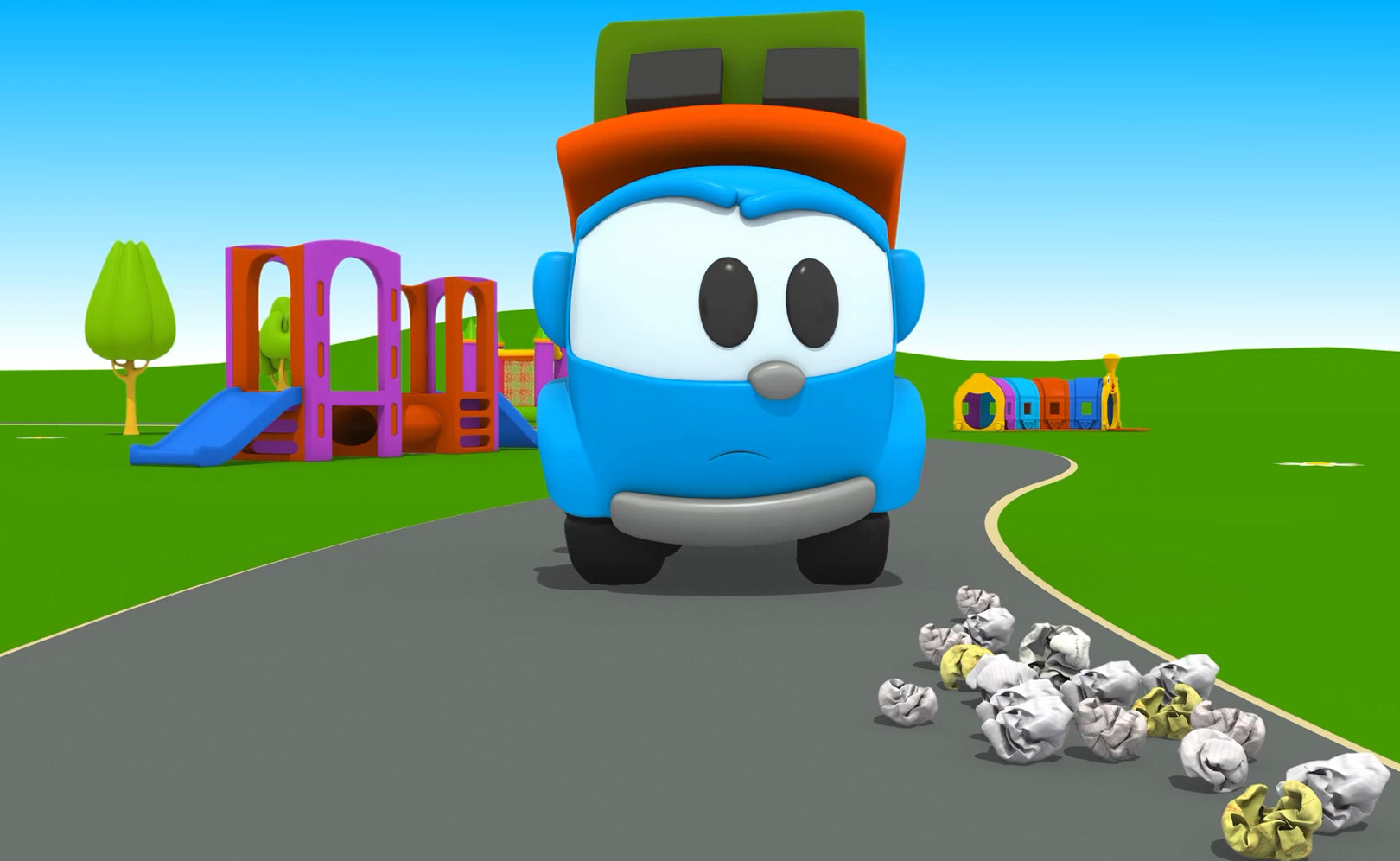 5. Лёва и уборочная машина