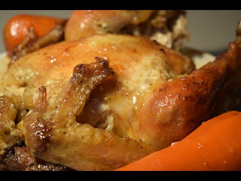 Жареная курица в духовке, под морковью. Быстрое и простое приготовление курицы. Новинка.
