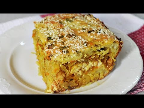 Капустный пирог с мясом - полноценный обед или ужин!