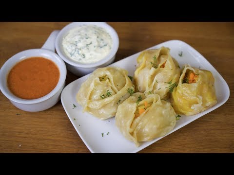 МАНТЫ С ТЫКВОЙ | 2 простых соуса | МАНТЫ С КАРТОШКОЙ
