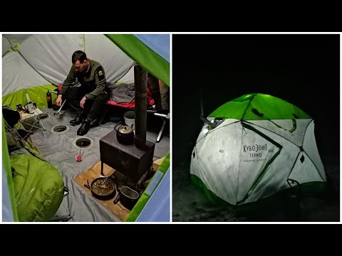 не ОДИН НА ЛЬДУ с ночёвкой в полярную ночь. Щука сорога окунь по тонкому льду