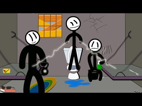 ОСТОРОЖНО БРЕД стикмен убегает из тюрьмы в веселом видео канала от Funny Games TV