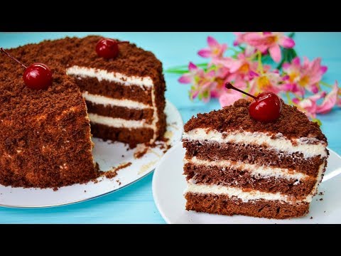 Очень простой и вкусный шоколадный торт "ПОЛЬ РОБСОН" на кефире со сметанным кремом
