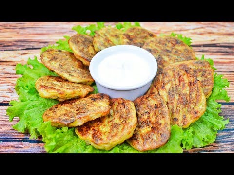 Полезная вкуснятина - кабачковые оладьи в духовке с мясом