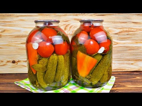 Рецепт ассорти: ОГУРЦЫ с ПОМИДОРАМИ на зиму - ну очень вкусно!