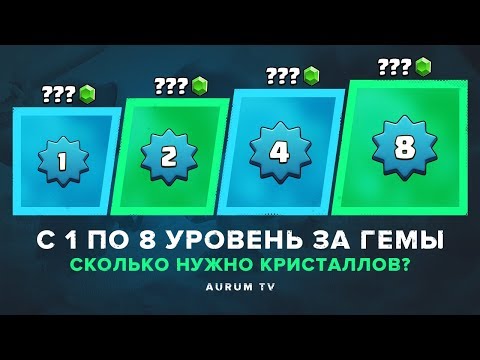 С 1 ПО 8 УРОВЕНЬ ЗА ГЕМЫ. СКОЛЬКО НУЖНО КРИСТАЛЛОВ? | CLASH ROYALE