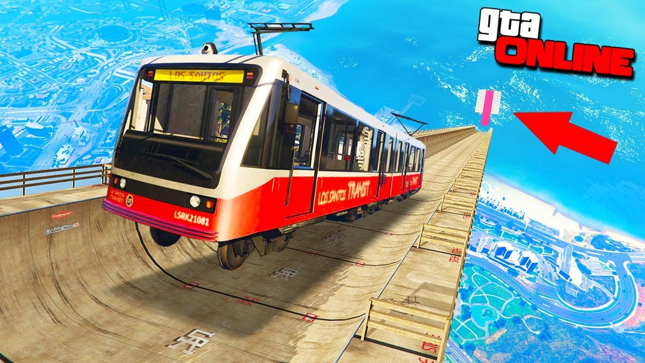 САМЫЙ СУМАСШЕДШИЙ СПУСК НА ТРАМВАЕ! ПОВОРОТ НЕ ТУДА И ТЫ УПАДЕШЬ В GTA 5 ONLINE