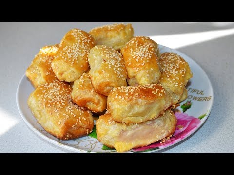 Суперские БЫСТРЫЕ слоеные трубочки с ветчиной и сыром - ну очень просто!