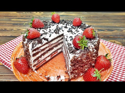 Удивите семью! Полезный ТОРТ с клубникой БЕЗ ВЫПЕЧКИ!