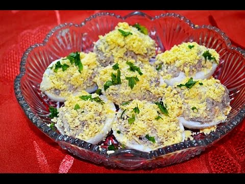 Фаршированные яйца очень вкусная закуска
