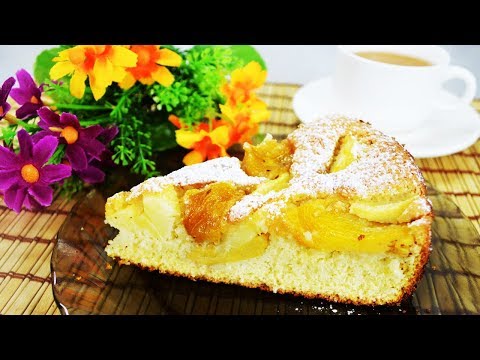 Шарлотка с яблоками и хурмой - пальчики оближите!