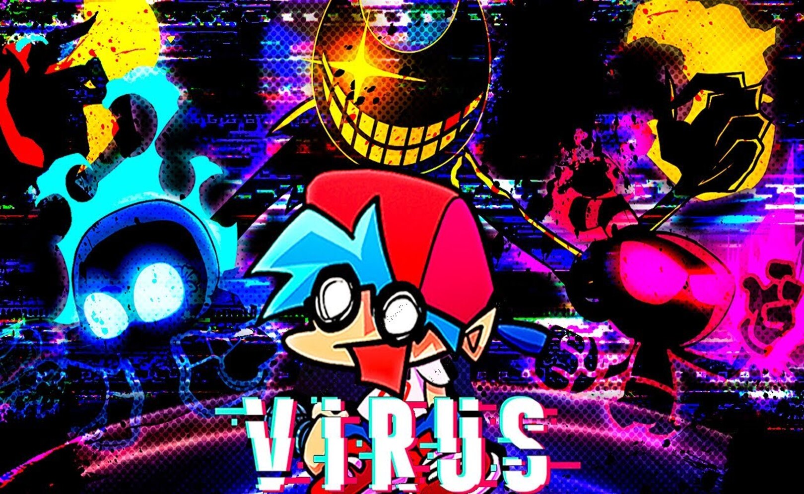 Жуткие КАПХЕД, БЕНДИ, САНС Теперь Заражённые Глитч Вирусом Friday Night Funkin vs Indie Cross