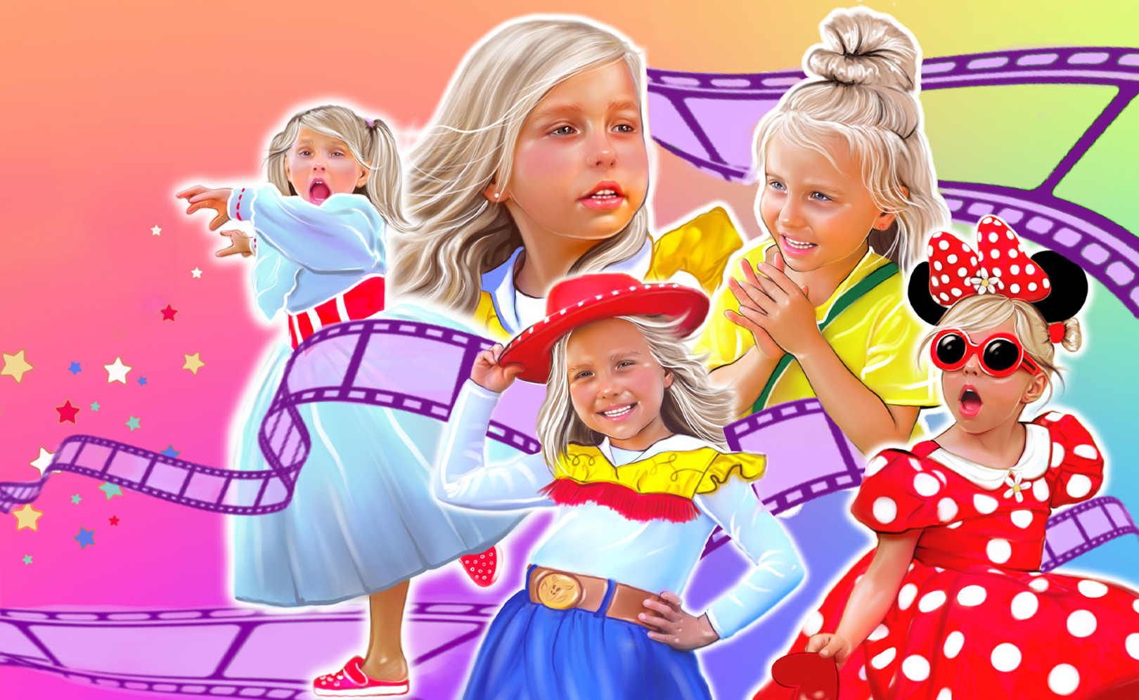 Alice Pretends to Build Playhouse For Dolls and Soft Toys / Learn Color Song For Kids