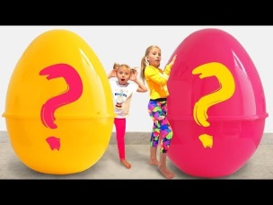 Kids want to play with new toys in Giant Surprise Eggs
