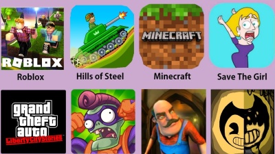 Scary Neighbor,Roblox,Minecraft,Save The Girl,GTA Liberty City,Bendy,PvZ Heroes