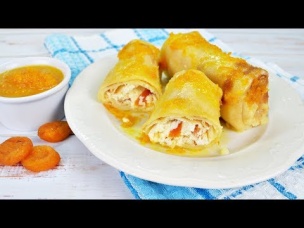 Блины с творогом, курагой и апельсиновым соусом - объедение!