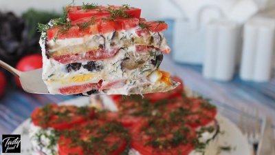 Вкуснейший Закусочный Торт из Баклажанов!