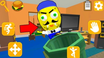 НОВЫЙ сосед СПАНЧ БОБ бегает за мной- Neighbor Sponge Scary Secret