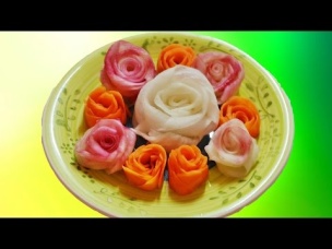 Розы из овощей для украшения: из редьки, моркови, огурцов🌹🌹🌹🌹🌹