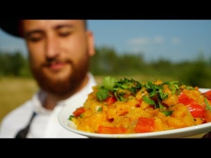 Тыква тушеная в сливках с овощами