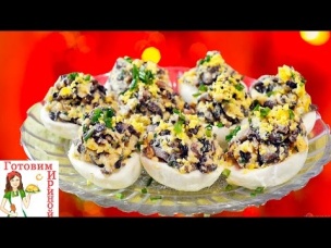 Фаршированные яйца с грибами - шикарная закуска!