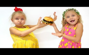 Alice and Dad teach baby Eva to do Exercises and eat Healthy Food Collection of Videos for kids